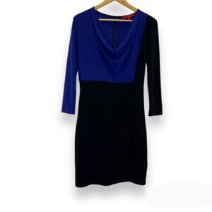 Narciso Rodriguez Design‎ Nation Dress Color Block Waterfall Cowl Neck S Small
